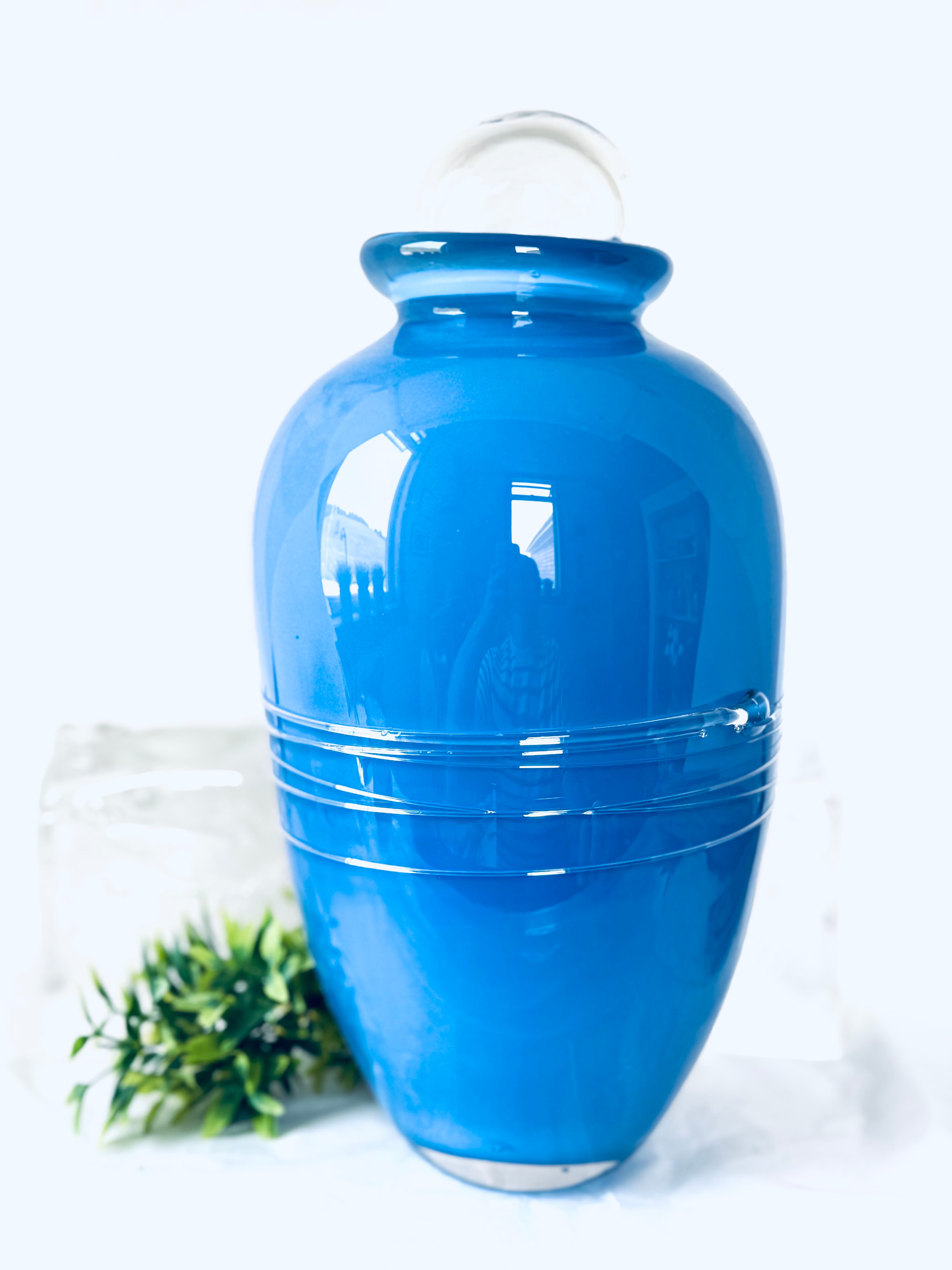 Urne funéraire "Perle lavande" en verre soufflé
