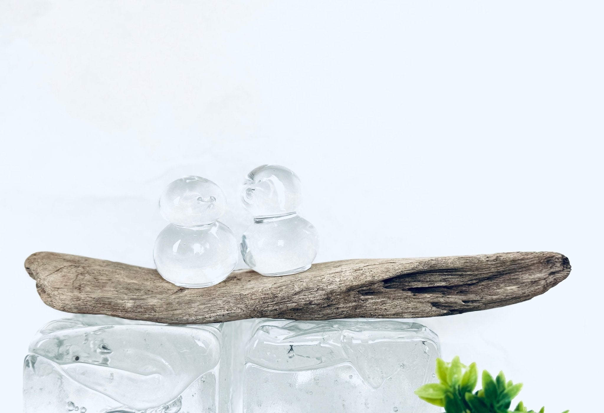 Amoureux des plages - bois et verre - La Meduse - Verre soufflé