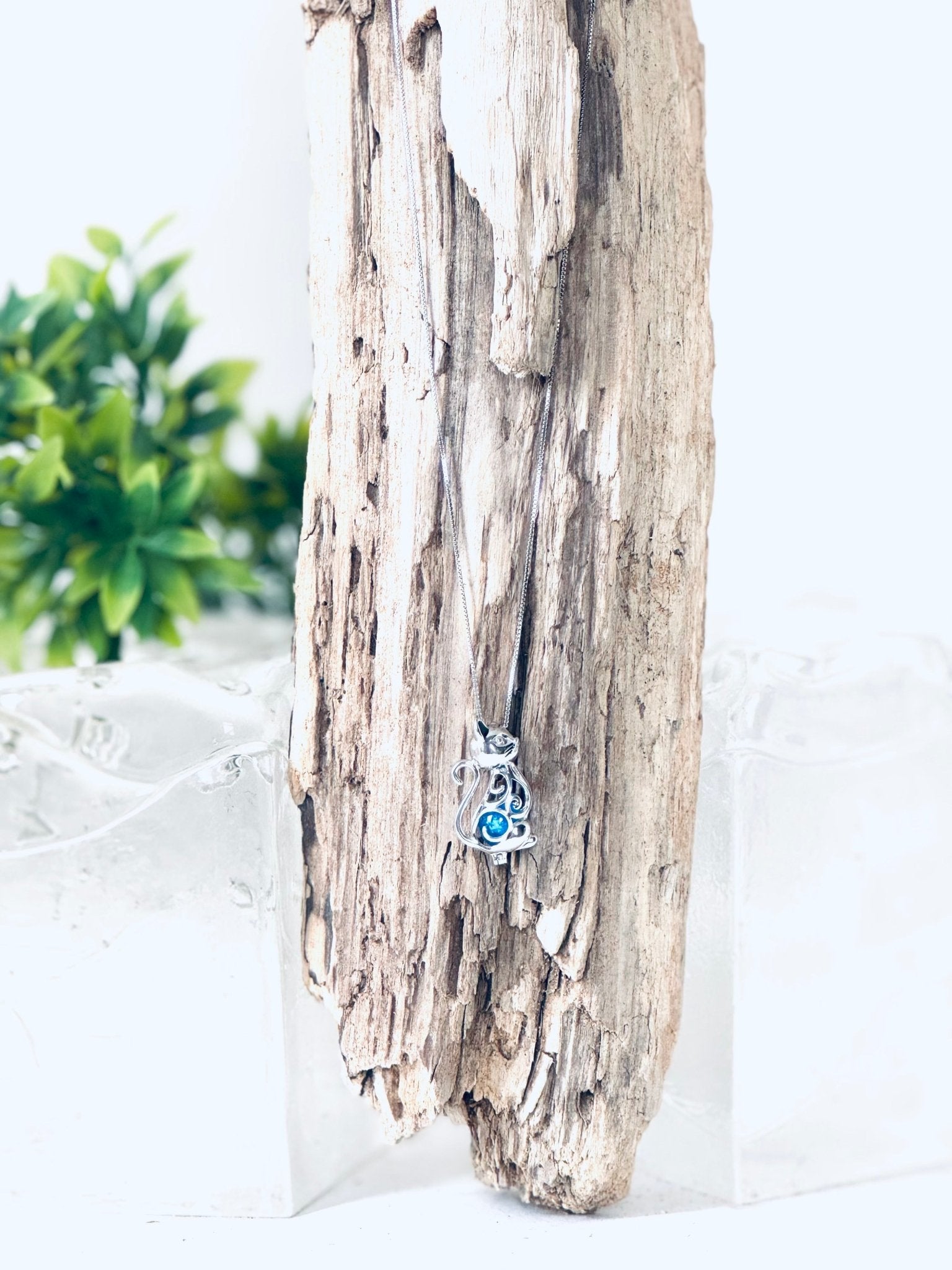 Collier "Bille de mémoire" (chat) pour cendres funéraires - La Meduse - Verre soufflé