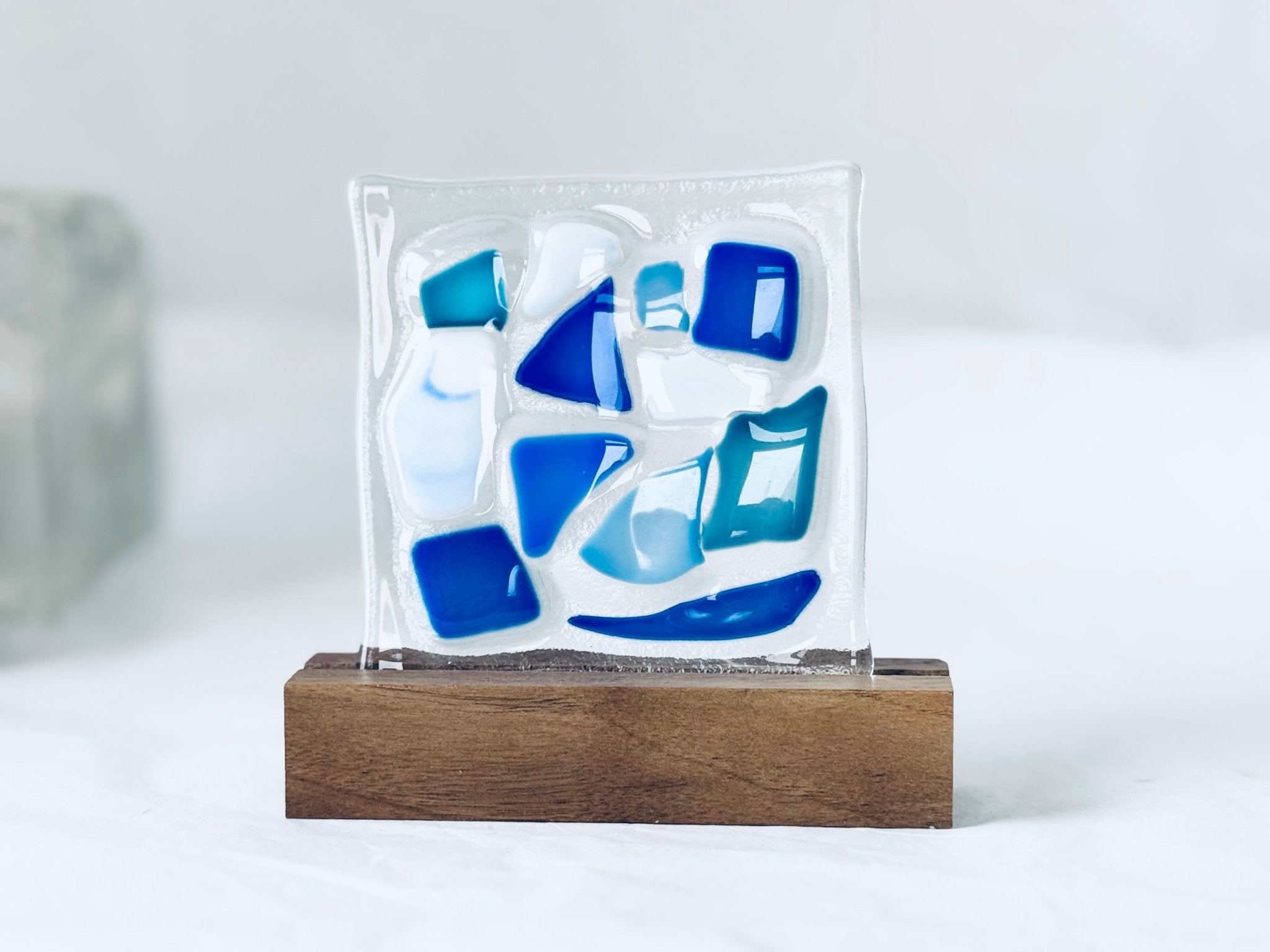 Carré en verre recyclé (motifs variées) - La Meduse - Verre soufflé