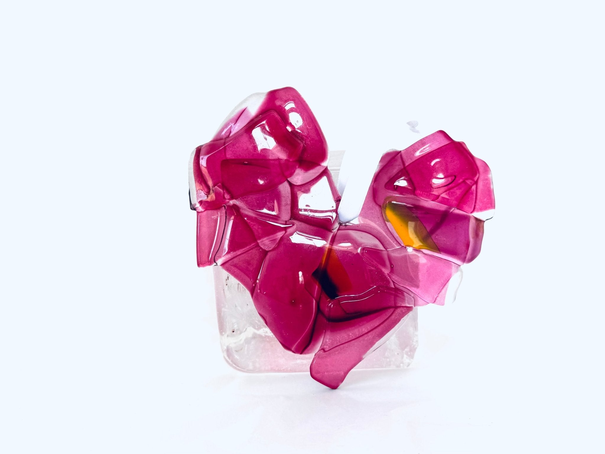 Cœur imparfait en verre recyclé - La Meduse - Verre soufflé