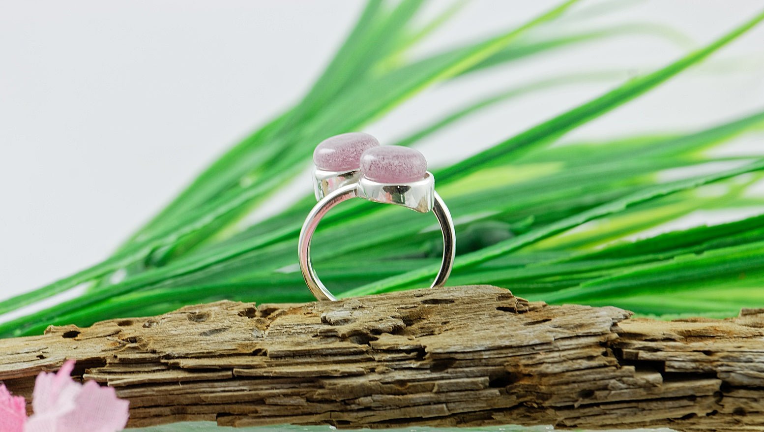 Bague "Duo" avec cendres funéraires - La Meduse - Verre soufflé