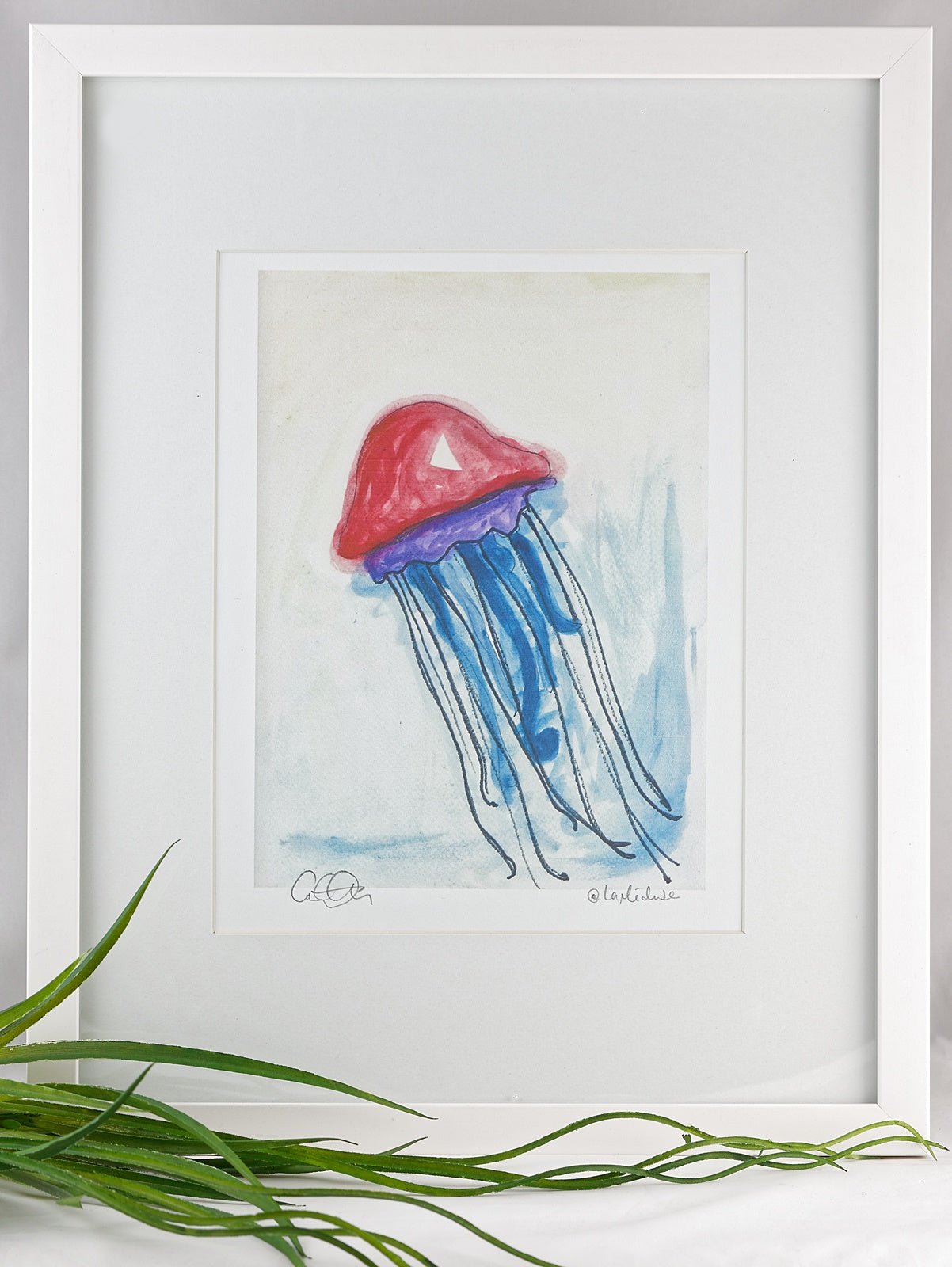 Dessins et aquarelles - Méduse - La Meduse - Verre soufflé