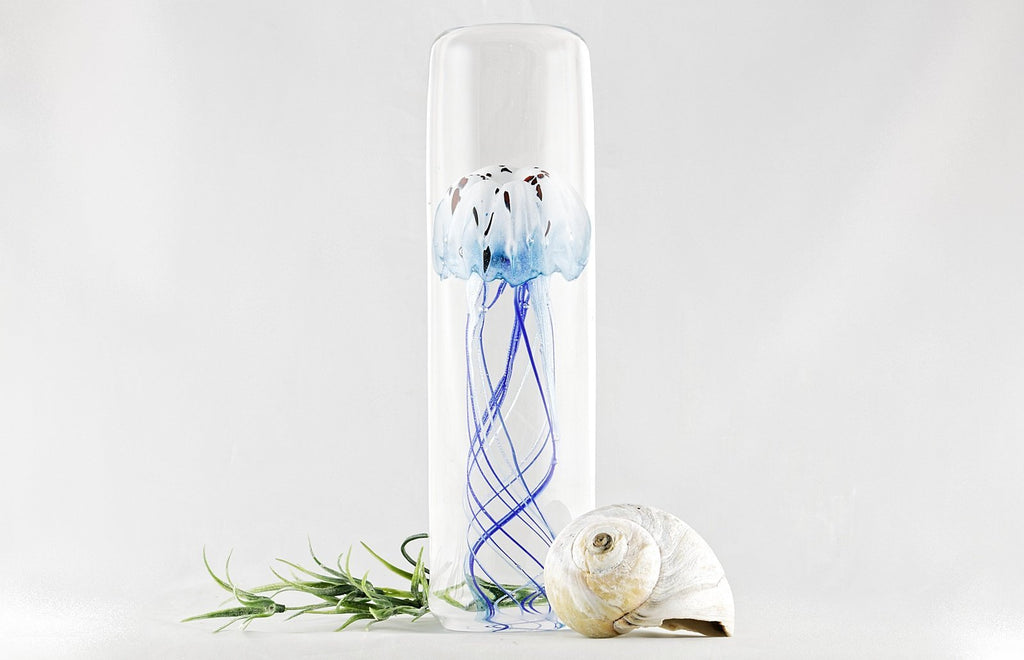 Méduse en verre - cylindre - La Meduse - Verre soufflé