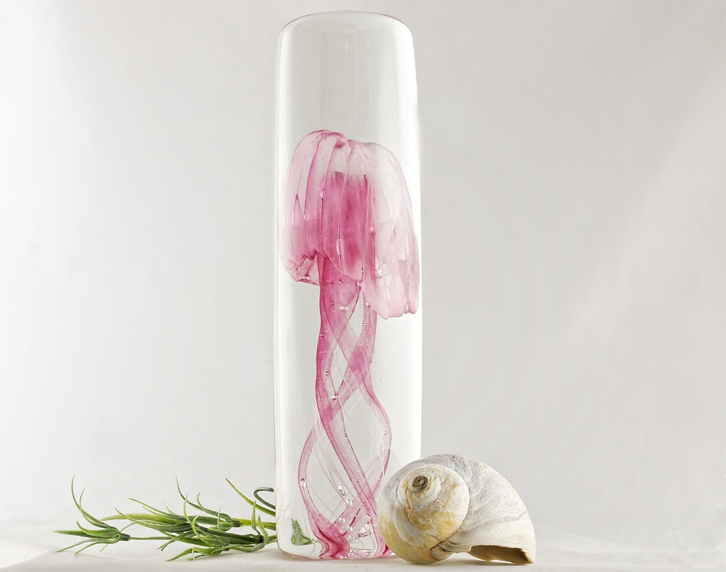 Méduse en verre - cylindre - La Meduse - Verre soufflé