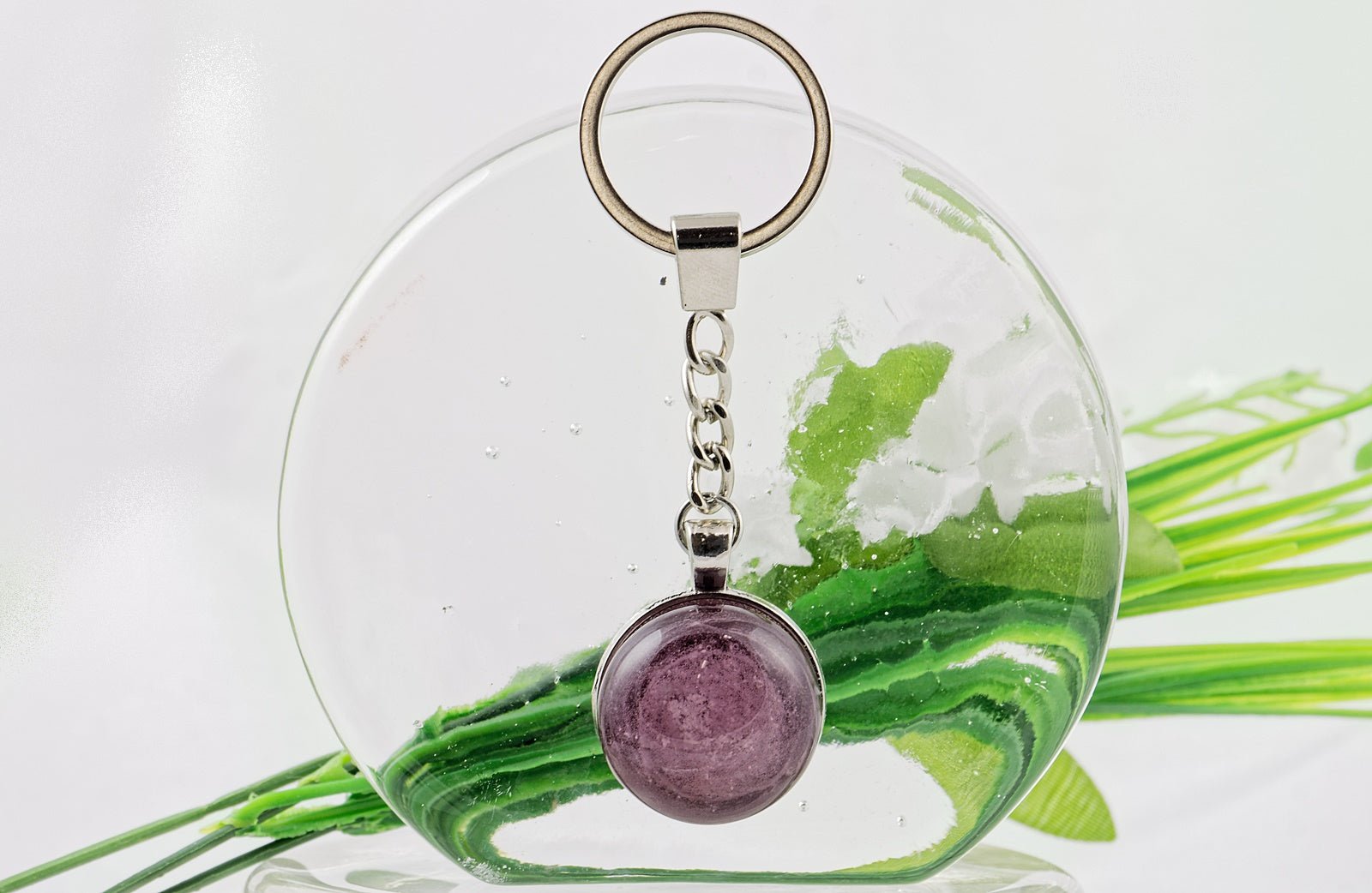 Porte-clefs "Voie lactée" en verre pour cendres funéraires - La Meduse - Verre soufflé