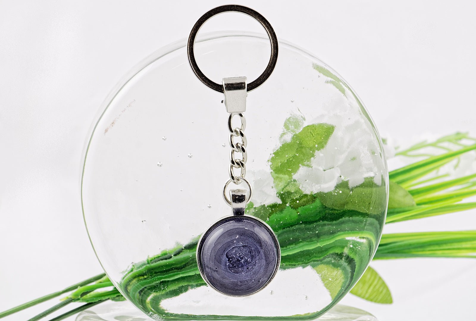 Porte-clefs "Voie lactée" en verre pour cendres funéraires - La Meduse - Verre soufflé