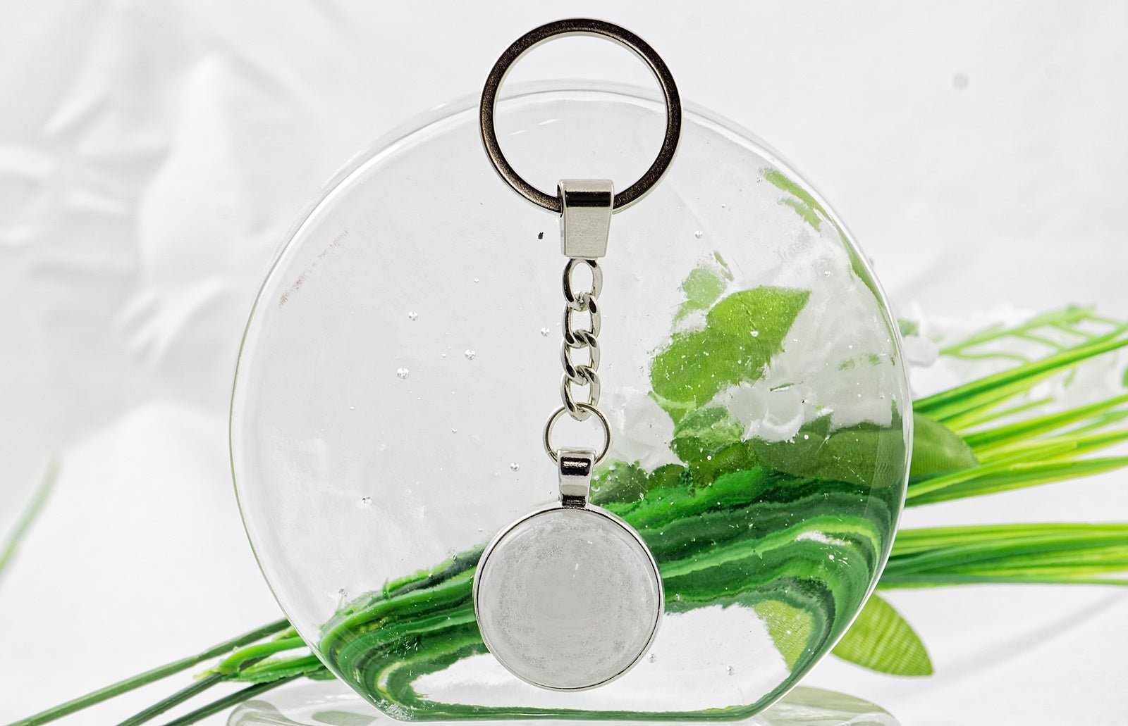 Porte-clefs "Voie lactée" en verre pour cendres funéraires - La Meduse - Verre soufflé