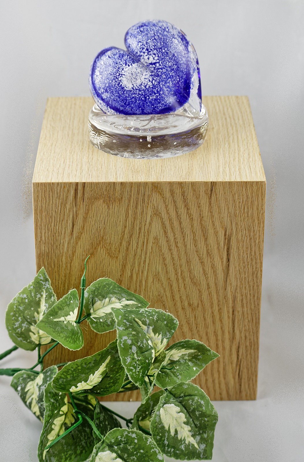 Urne funéraire "Cœur" en verre et en bois - La Meduse - Verre soufflé