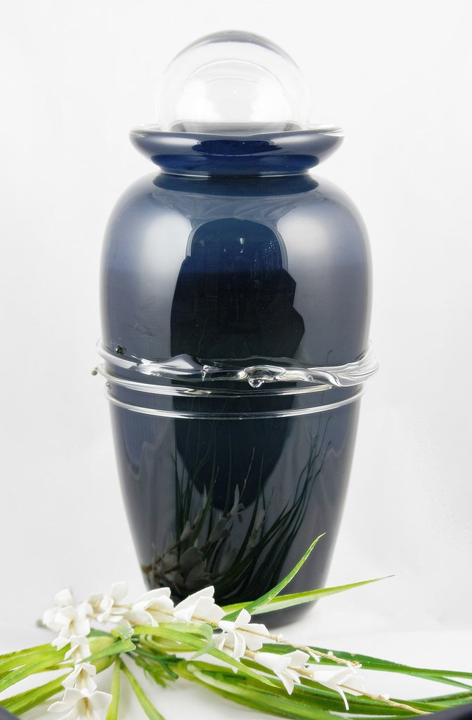 Urne funéraire "Perle noire" en verre soufflé - La Meduse - Verre soufflé